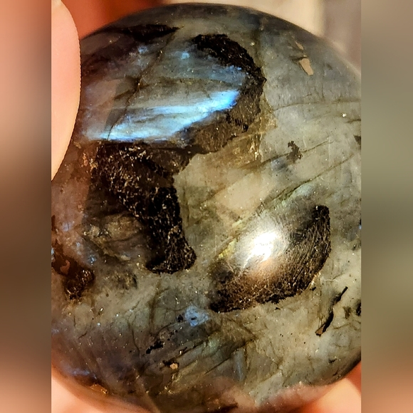 Blue Flash Labradorite Crystal Sphere - Picture 6 of 10